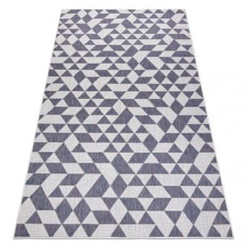 eoshop Preproga SISAL SION Geometrična, Trikotniki 22373 ravnega prepleta ecru / modra / roza ( - Velikost: 140x190 cm)