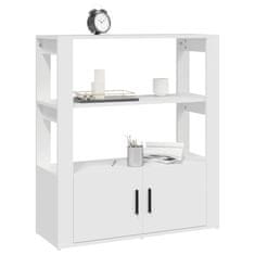 Vidaxl Komoda bela 80x30x90 cm inženirski les