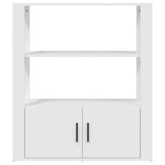 Vidaxl Komoda bela 80x30x90 cm inženirski les