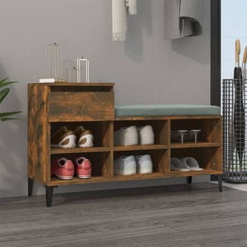 Vidaxl vidaXL Stojalo za čevlje dimljen hrast 102x36x60 cm