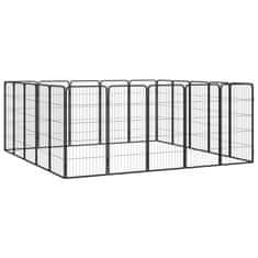 Vidaxl Pasja ograda z 20 paneli črna 50x100 cm prašno barvano jeklo