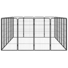 Greatstore Pasja ograda z 20 paneli črna 50x100 cm prašno barvano jeklo