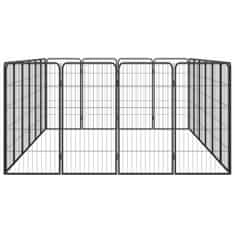 Vidaxl Pasja ograda z 20 paneli črna 50x100 cm prašno barvano jeklo
