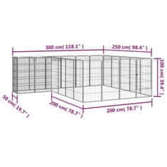 Vidaxl Pasja ograda z 22 paneli črna 50x100 cm prašno barvano jeklo