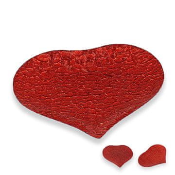Okrasni krožnik srce 30x27cm / več vzorcev / rdeč / steklo