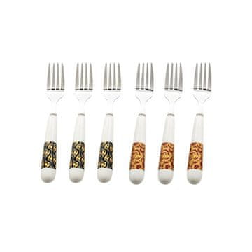 Evviva Ortisei set 6kos desertne vilice 16cm / inox, ročaj porcelan