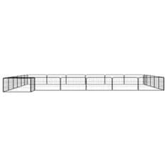 Greatstore Pasja ograda s 24 paneli črna 100x50 cm prašno barvano jeklo