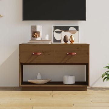 Vidaxl vidaXL TV omarica medeno rjava 90x40x60 cm masivni borov les