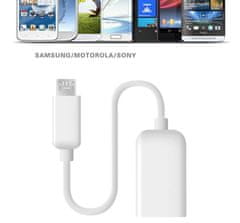 Northix Kabel USB na mikro USB - vgrajen adapter OTG - bel 