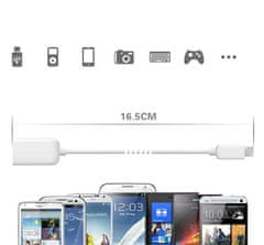 Northix Kabel USB na mikro USB - vgrajen adapter OTG - bel 