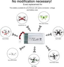 YUNIQUE GREEN-CLEAN 1 kos baterije 3.7v, 850mAh Rc droni Quadcopters Syma X5SC X5SW