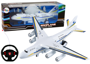 slomart LEAN TOYS Potniški avion R/C, daljinsko voden z volanom, lučke in zvoki