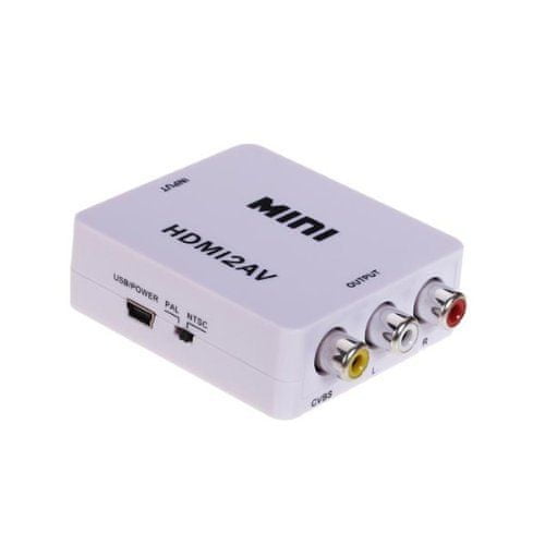 Northix Adapter za video pretvornik HDMI v AV - bel