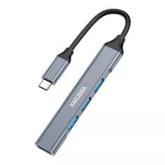 Kaku KSC-752 HUB adapter USB-C - 3x USB 2.0 / USB 3.0, siva