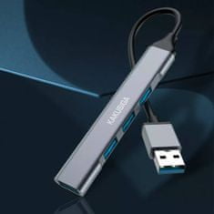 Kaku KSC-751 HUB adapter USB - 3x USB 2.0 / USB 3.0, siva