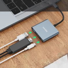 Kaku KSC-750 HUB adapter USB-C - USB 3.0 / USB-C / HDMI, siva
