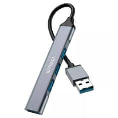Kaku KSC-751 HUB adapter USB - 3x USB 2.0 / USB 3.0, siva