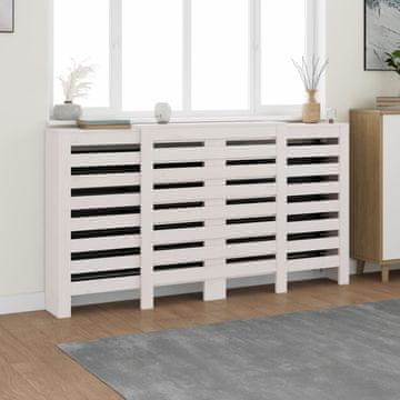 Vidaxl vidaXL Pokrov za radiator bel 210x21x85 cm masiven borov les