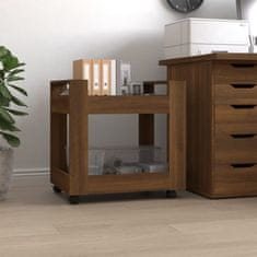 Vidaxl Voziček za pisalno mizo rjav hrast 60x45x60 cm inž. les