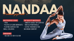 NANDAA Premium yoga podloga / blazina (Mandala Energy Spirit, Blue)