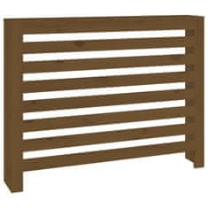 Vidaxl Pokrov za radiator medeno rjav 108,5x19x84 cm trdna borovina