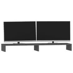 Vidaxl Stojalo za zaslon sivo 100x27x10 cm trdna borovina