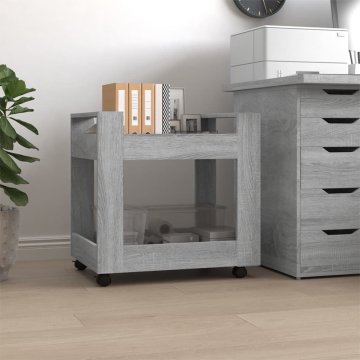 Vidaxl Voziček za pisalno mizo siva sonoma 60x45x60 cm inženirski les