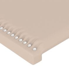 Vidaxl Posteljni okvir z vzglavjem kapučino 160x200 cm umetno usnje