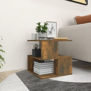 Vidaxl vidaXL Stranska mizica dimljen hrast 40x40x40 cm