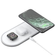 DUDAO 3-v-1 Qi brezžični polnilec za telefon / AirPods / Apple Watch 38mm bela (A11 bela)