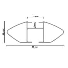 G3 Strešni nosilci Clop Airflow alu 110 cm