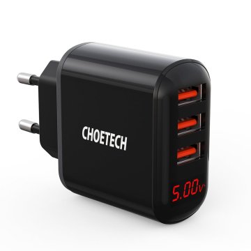 Choetech omrežni polnilec 3x USB 3,4A črn (Q5009-EU)