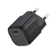 Choetech GaN USB tip C PD 30W črni omrežni polnilnik