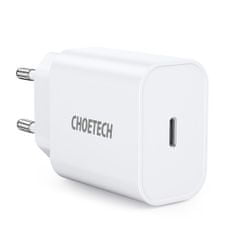 Choetech USB Type C PD 20W omrežni polnilec bele barve (Q5004 V4)