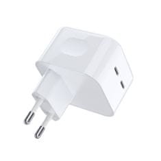 Choetech omrežni polnilec 35W 2xUSB-C PD bele barve (Q5008)
