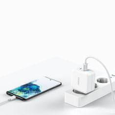 Choetech GaN USB Type C PD USB-A QC3.0 hitri polnilec 65W 3,25A bela (PD8002)