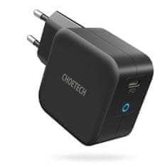 Choetech GaN USB tipa C 61W 3A PowerDelivery hitri polnilec črn