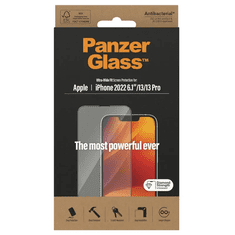 PanzerGlass Ultra-Wide Fit zaščitno steklo za iPhone 14/13/13 Pro, antibakterijsko