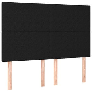 Vidaxl Vzglavje postelje črno 144x5x118/128 cm blago