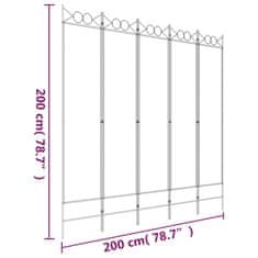 Vidaxl Paravan 5-delni rjav 200x200 cm blago