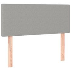 Vidaxl Box spring postelja z vzmetnico svetlo siv 100x200 cm blago