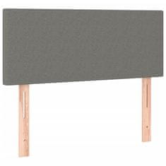 Vidaxl Box spring postelja z vzmetnico LED temno siva 80x200 cm blago