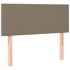 Vidaxl Box spring postelja z vzmetnico LED taupe 120x200 cm blago