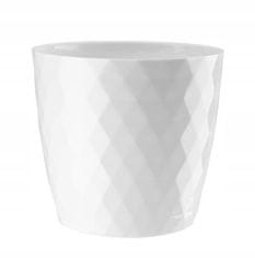 Galicja Okrogel bel plastični cvetlični lonec 12 cm Cristal