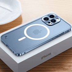 Symfony kovinski magnetni MagSafe ovitek za apple iPhone 14 pro, modra