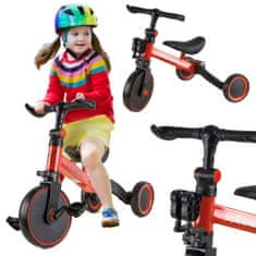 Aga Večnamenski otroški tricikel 3v1 Rdeča
