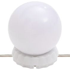 shumee Toaletna mizica z LED lučkami rjavi hrast 130x50x132,5 cm