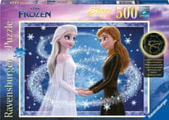 Ravensburger Svetleča sestavljanka Ledeno kraljestvo: Sestri Anna in Elsa 500 kosov