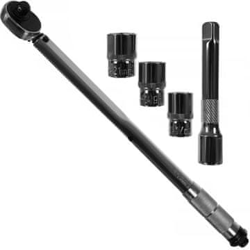 Northix Komplet z momentnim ključem, podaljškom in vtičnicami