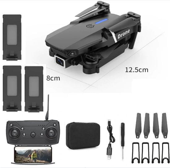 KJB Dron s kamero 4K + 2 dodatni bateriji, torbica - Na telefonu se lahko gleda kam dron leti - kamera predstavlja vaše oči na dronu!